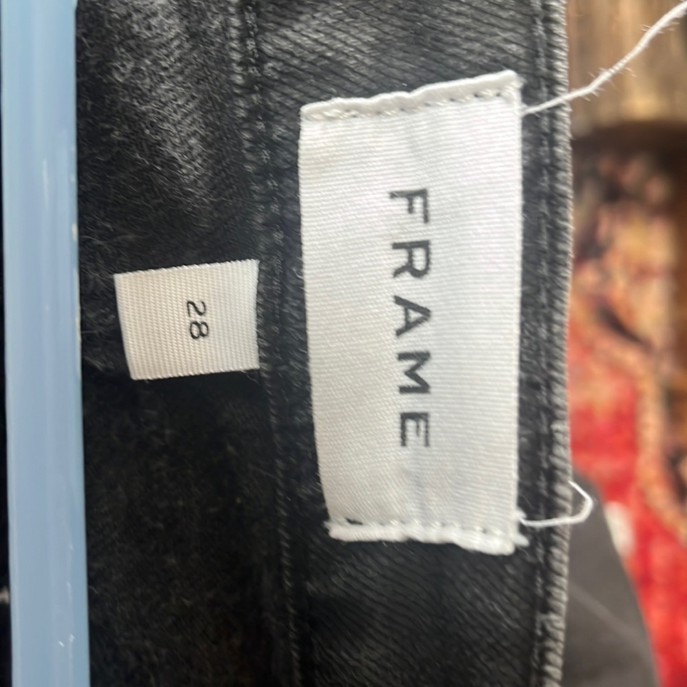 Frame black straight leg jeans